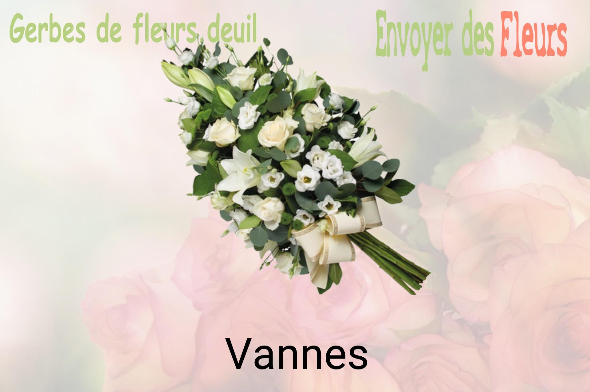 Gerbe de fleurs de deuil livrée à Vannes